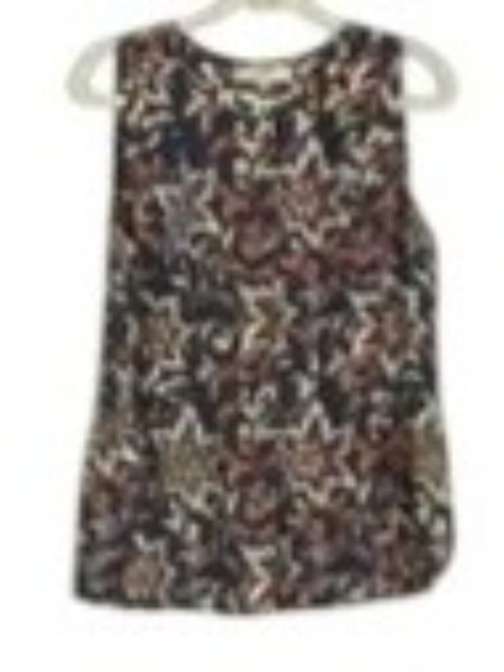 NWT LOFT Floral Print Shell Top Blue Orange Gold Sleeveless Size Large - Picture 2 of 12